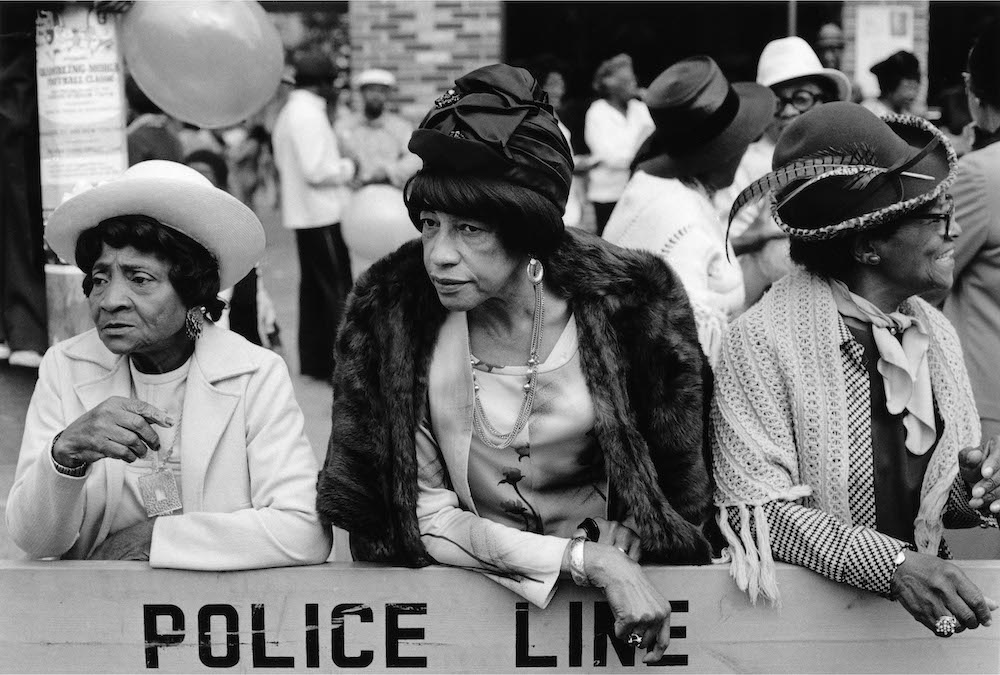 Dawoud Bey, Three Women at a Parade, Harlem, NY, from the series Harlem, U.S.A.,1978; courtesy the artist and Sean Kelly Gallery, Stephen Daiter Gallery, and Rena Bransten Gallery; © Dawoud Bey 